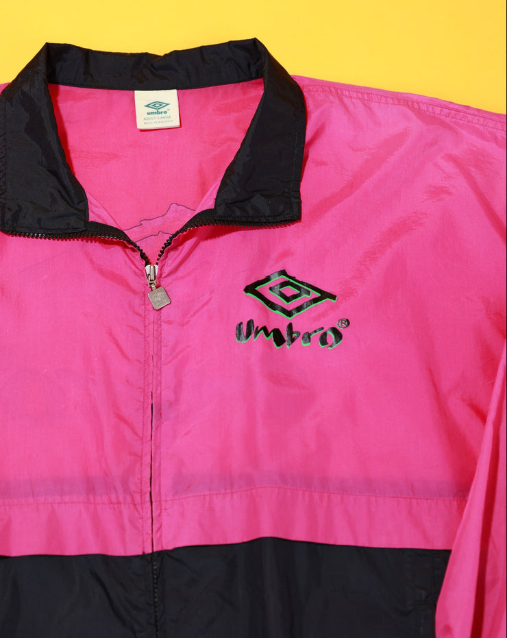 Vintage 90s Neon Pink Umbro Windbreaker Jacket