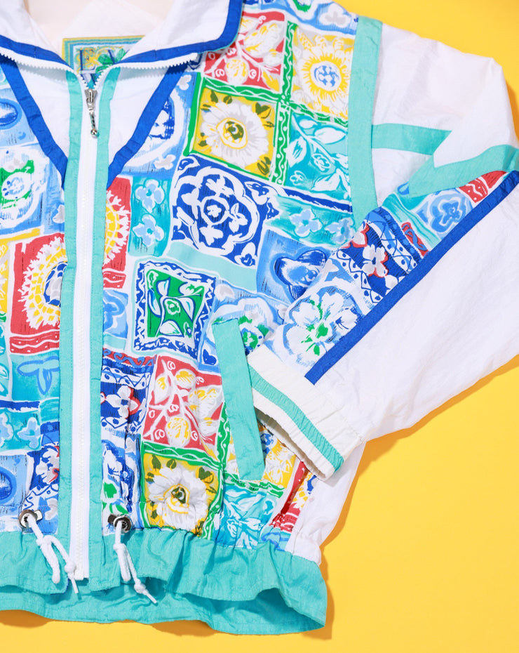 Vintage 80s East West Floral Windbreaker Jacket/Vest