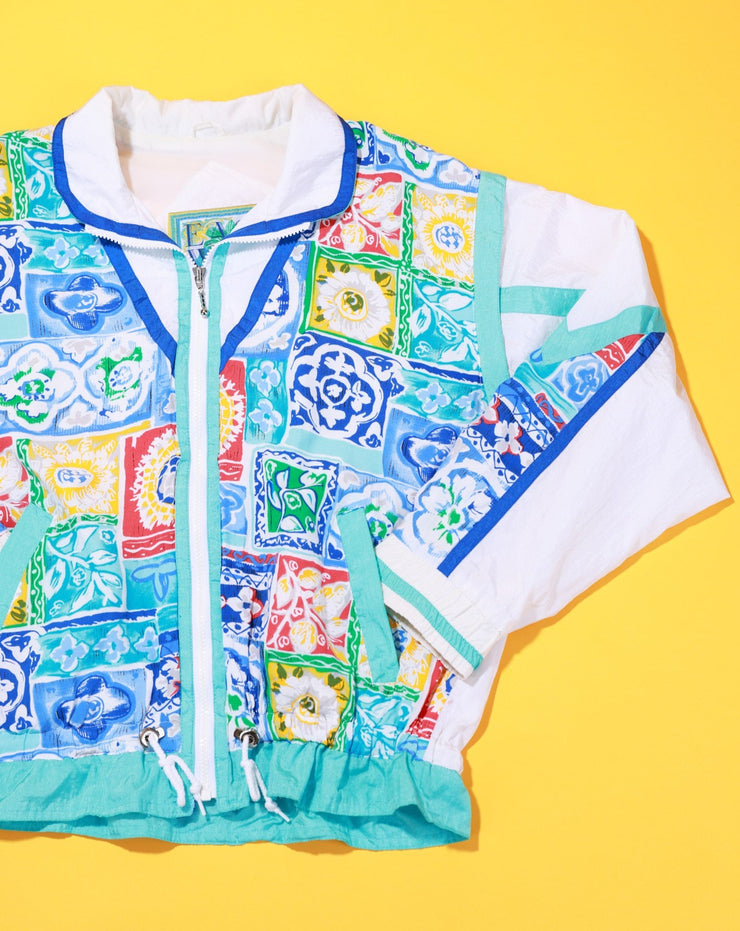 Vintage 80s East West Floral Windbreaker Jacket/Vest