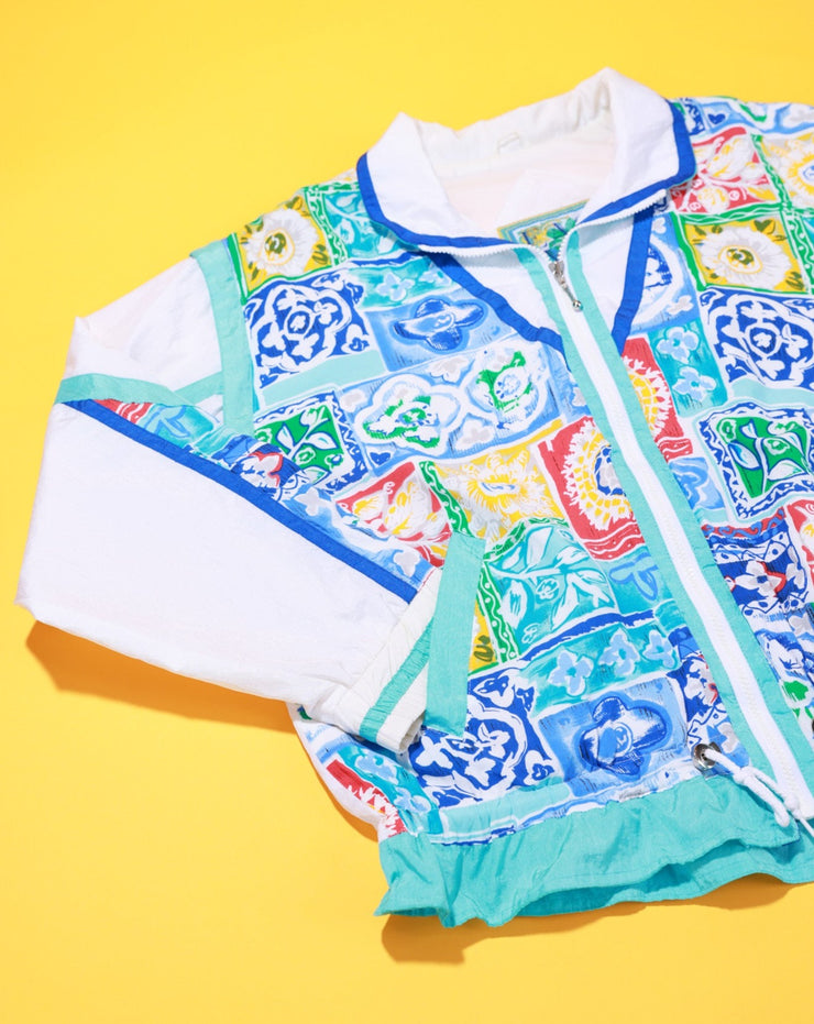 Vintage 80s East West Floral Windbreaker Jacket/Vest