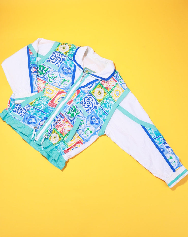 Vintage 80s East West Floral Windbreaker Jacket/Vest