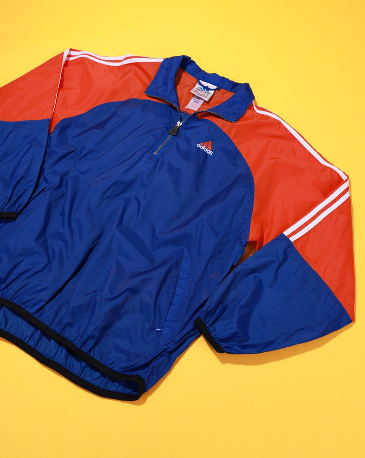 Vintage 90s Adidas 1/4 Zipped Hooded Pullover