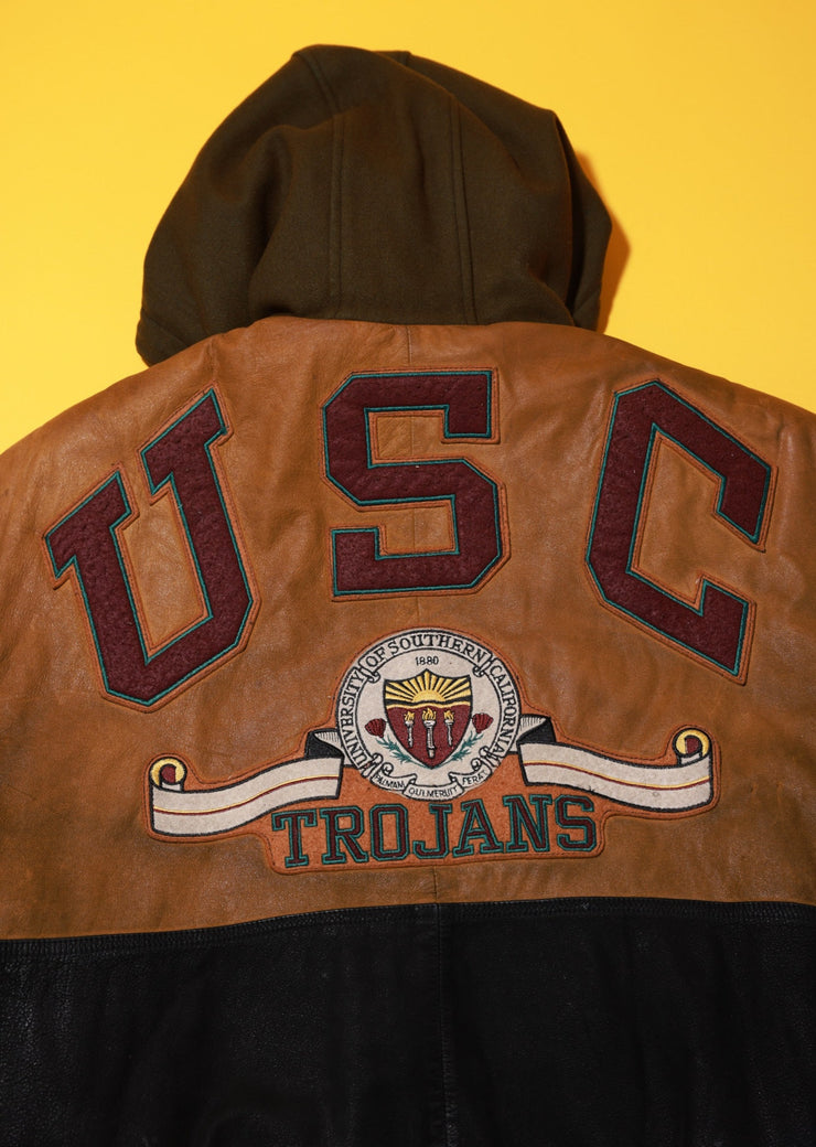 RARE Vintage 80s J. Elkins Alamo Uomo USC Trojans Letterman Jacket
