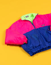 Vintage 1990 CB Sport Reversible Puffer Jacket (lime green/pink)