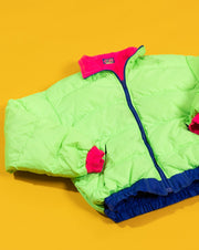 Vintage 1990 CB Sport Reversible Puffer Jacket (lime green/pink)