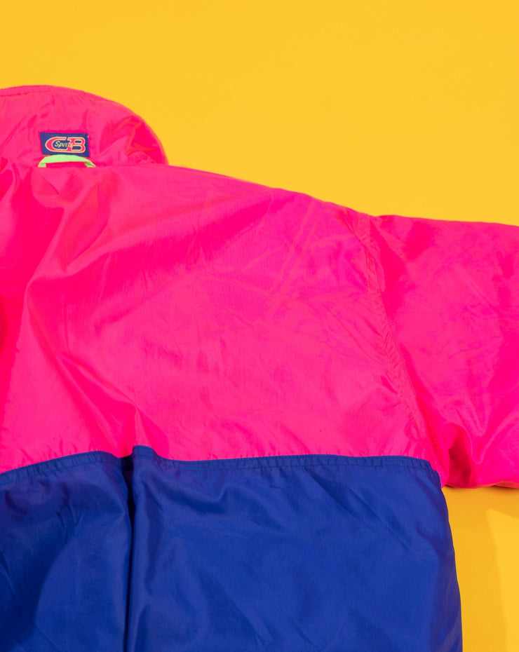 Vintage 1990 CB Sport Reversible Puffer Jacket (lime green/pink)