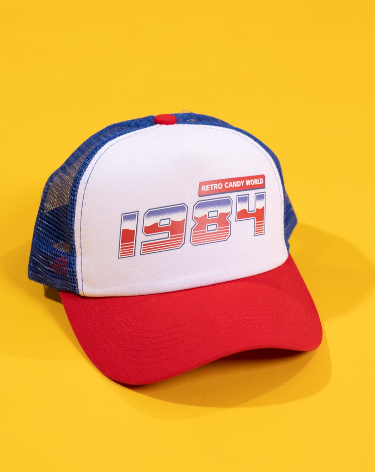 Custom Retro Candy World 1984 Trucker Hat