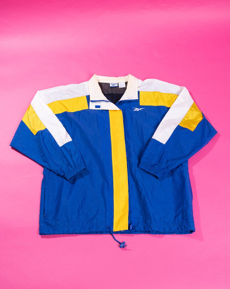 Vintage 90s Reebok Windbreaker Jacket (yellow/blue)