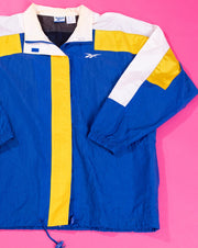 Vintage 90s Reebok Windbreaker Jacket (yellow/blue)