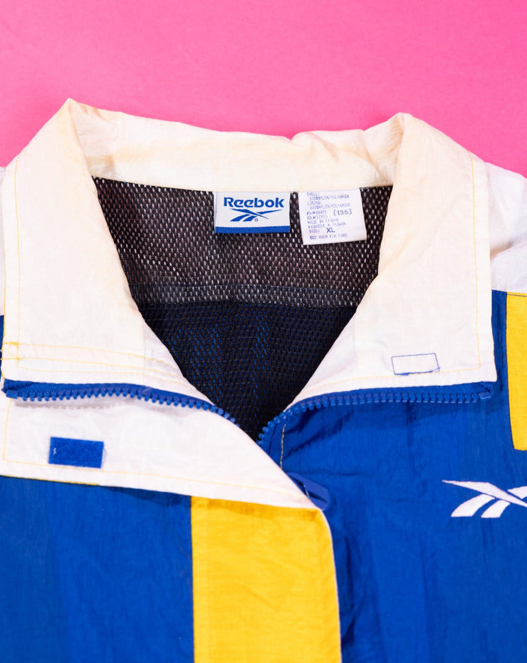 Vintage 90s Reebok Windbreaker Jacket (yellow/blue)