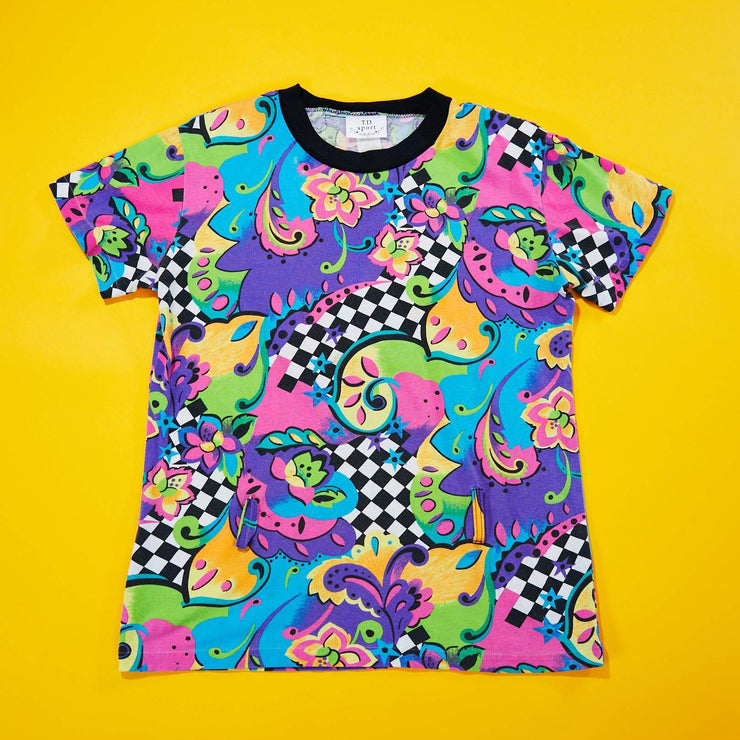 80s T.D. Sport Retro Floral All Over Print T-shirt