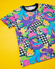 80s T.D. Sport Retro Floral All Over Print T-shirt