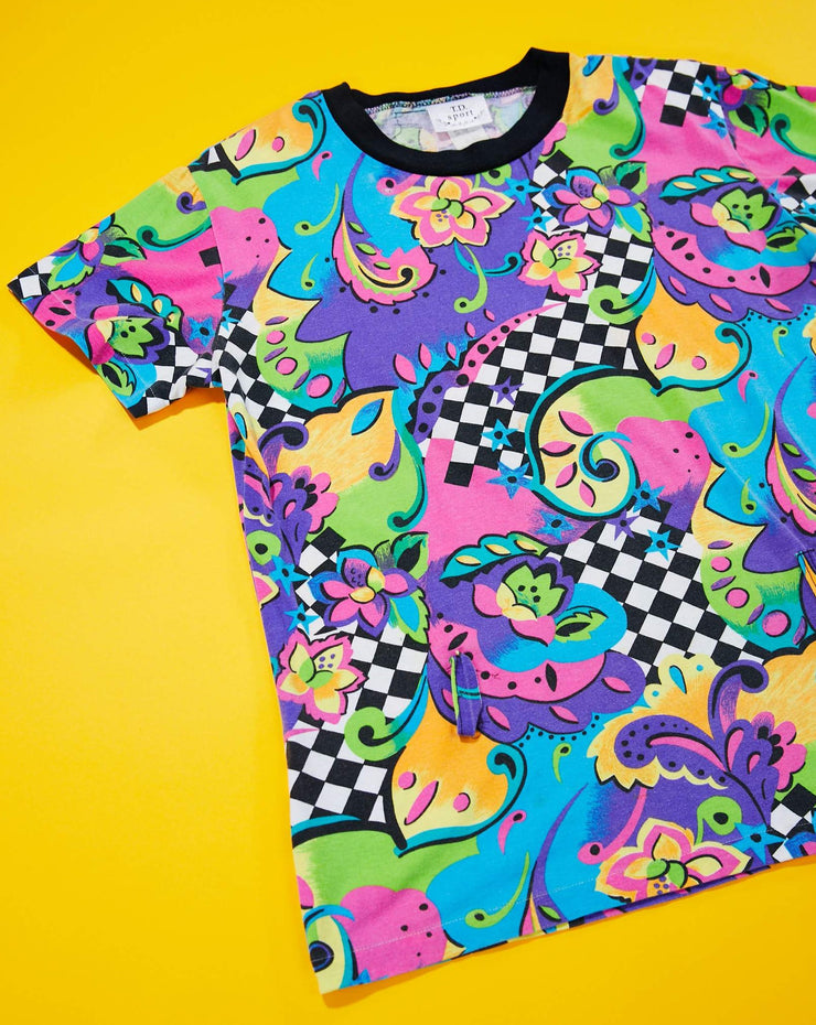 80s T.D. Sport Retro Floral All Over Print T-shirt