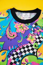 80s T.D. Sport Retro Floral All Over Print T-shirt