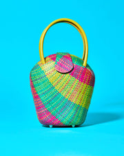 Vintage Retro Neon Wicker Purse