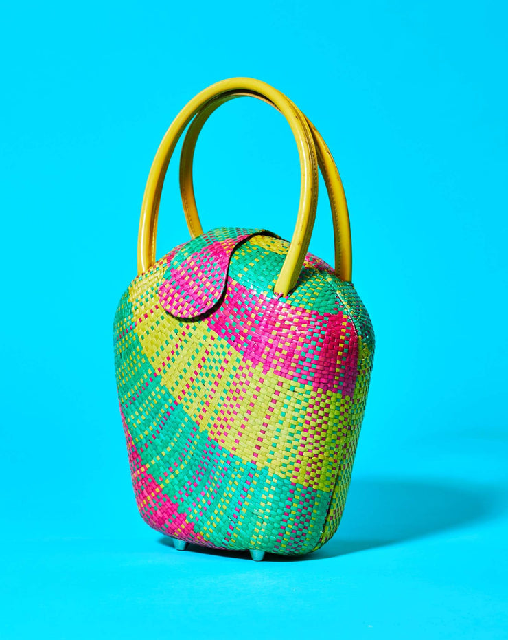 Vintage Retro Neon Wicker Purse