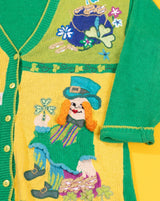 Vintage 90s Gallagher St. Patricks Day Leprechaun Cardigan Sweater