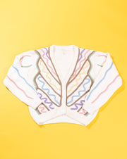Vintage 80s Silk Focus Retro Cardigan Sweater