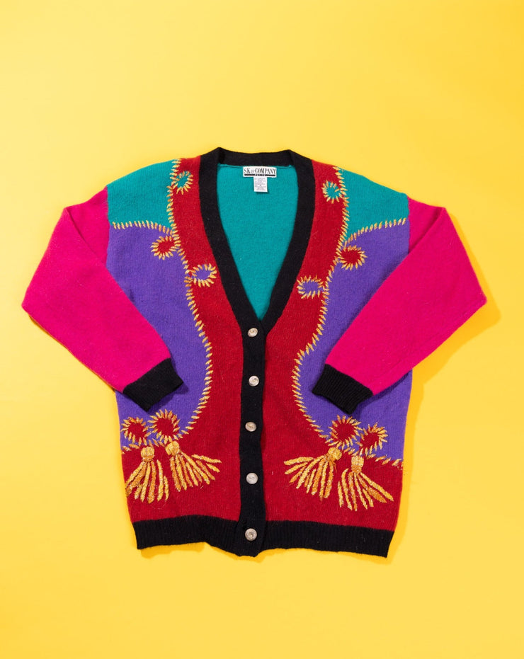 Vintage 80s SK & Company Retro Cardigan Sweater