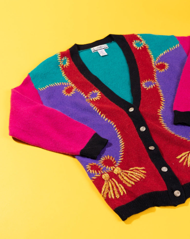 Vintage 80s SK & Company Retro Cardigan Sweater