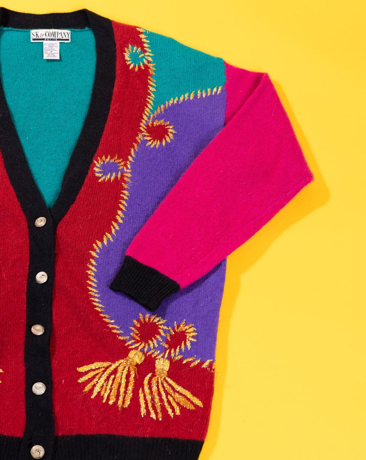 Vintage 80s SK & Company Retro Cardigan Sweater