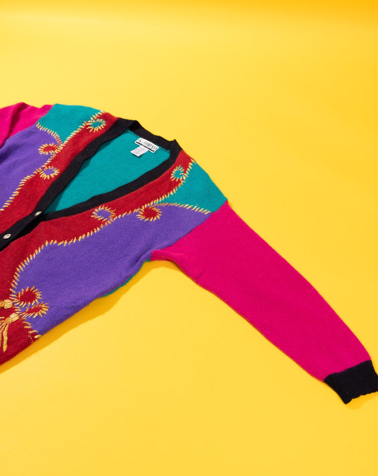 Vintage 80s SK & Company Retro Cardigan Sweater