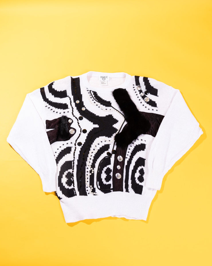 Vintage 80s Cervelle Black & White Sweater