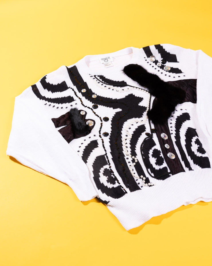 Vintage 80s Cervelle Black & White Sweater