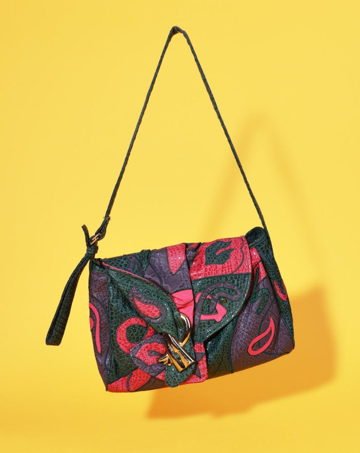 Vintage 80s Alentino Colorful Leather Purse