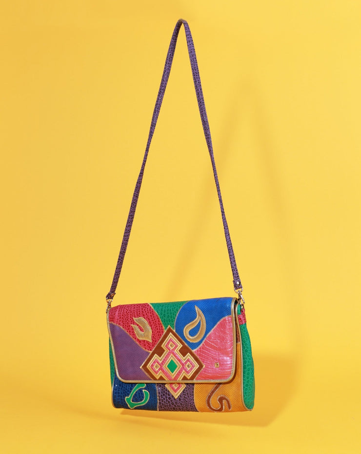 Vintage 80s Nas Alentino Retro Colorblock Leather Purse