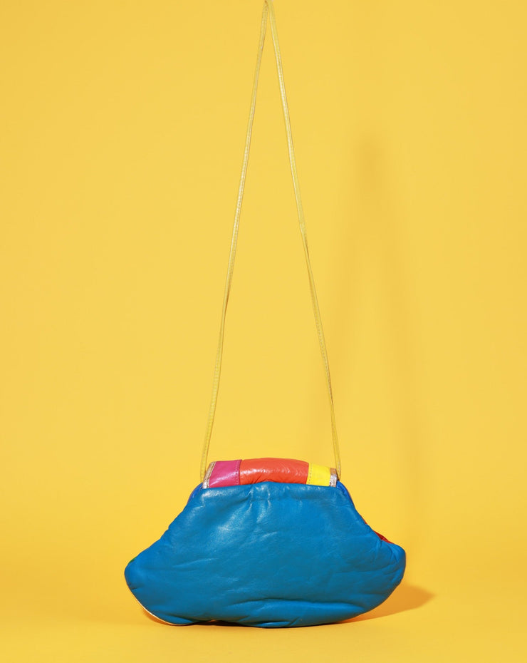 Vintage 80s Retro Rainbow Genuine Leather Purse