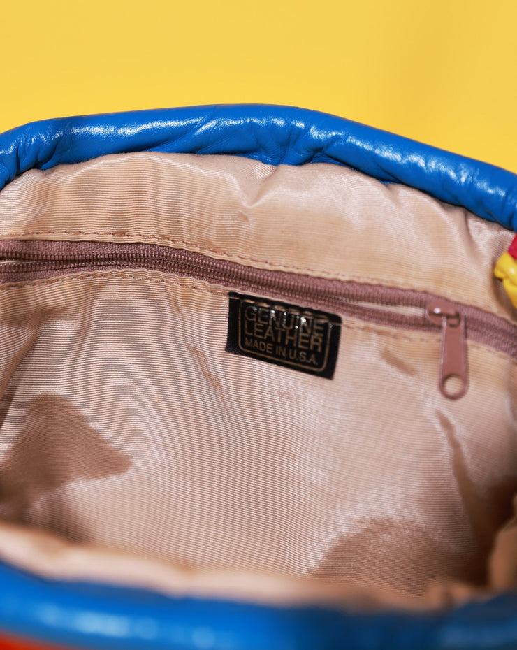 Vintage 80s Retro Rainbow Genuine Leather Purse