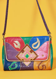 Vintage 80s Nas Alentino Retro Colorblock Leather Purse