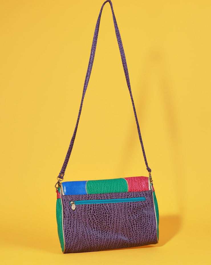Vintage 80s Nas Alentino Retro Colorblock Leather Purse