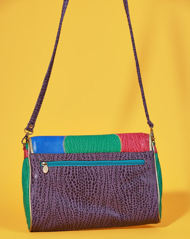 Vintage 80s Nas Alentino Retro Colorblock Leather Purse