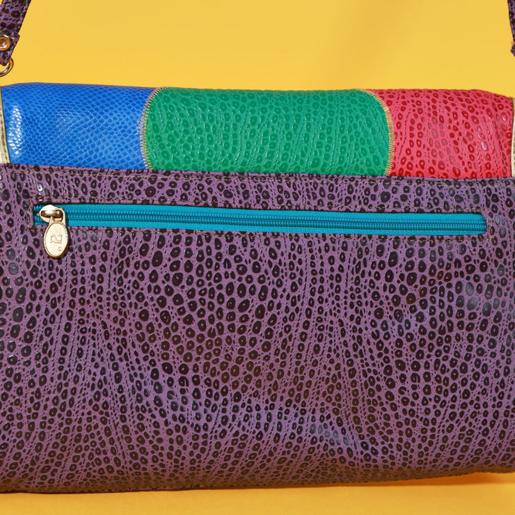 Vintage 80s Nas Alentino Retro Colorblock Leather Purse