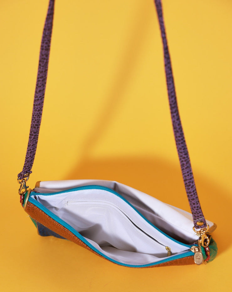 Vintage 80s Nas Alentino Retro Colorblock Leather Purse