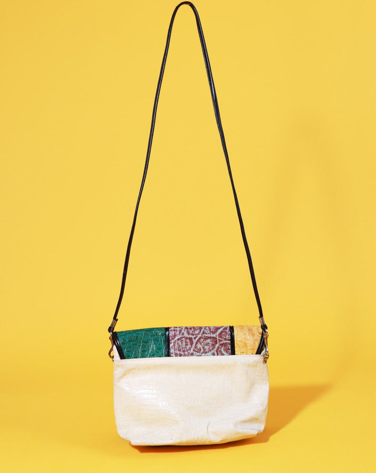 Vintage 80s Colorblock Leather Purse