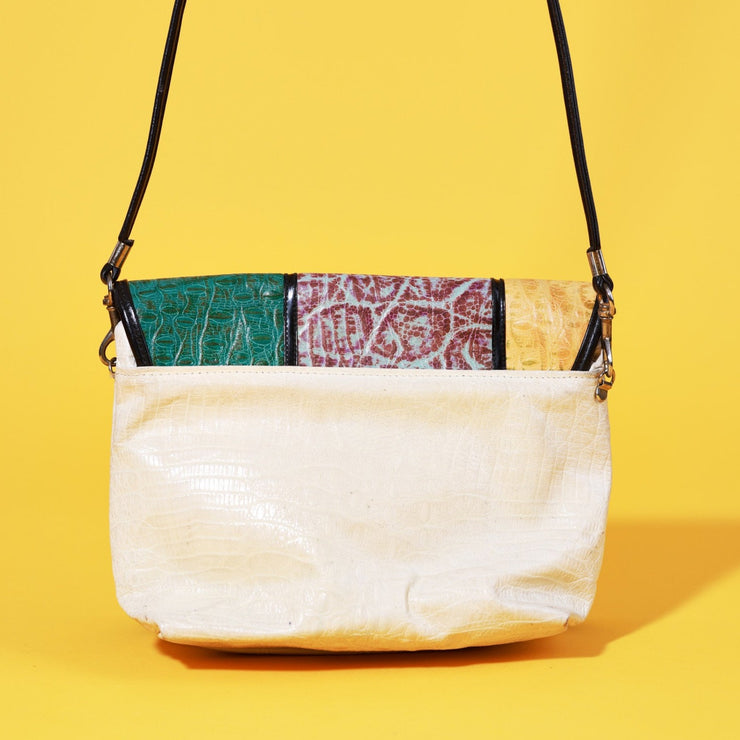Vintage 80s Colorblock Leather Purse