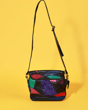 Vintage 80s Genuine Leather Colorblock Purse