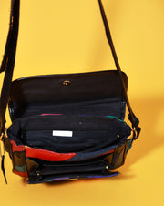 Vintage 80s Genuine Leather Colorblock Purse