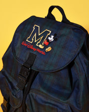 Vintage 90s Mickey Mouse Walt Disney World Plaid Backpack