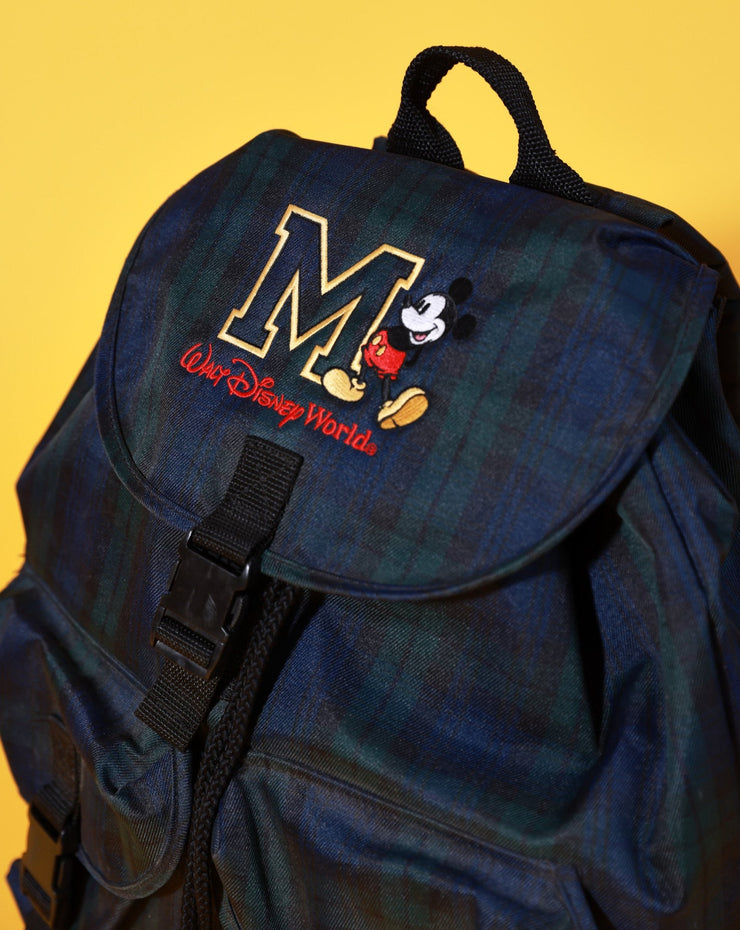 Vintage 90s Mickey Mouse Walt Disney World Plaid Backpack