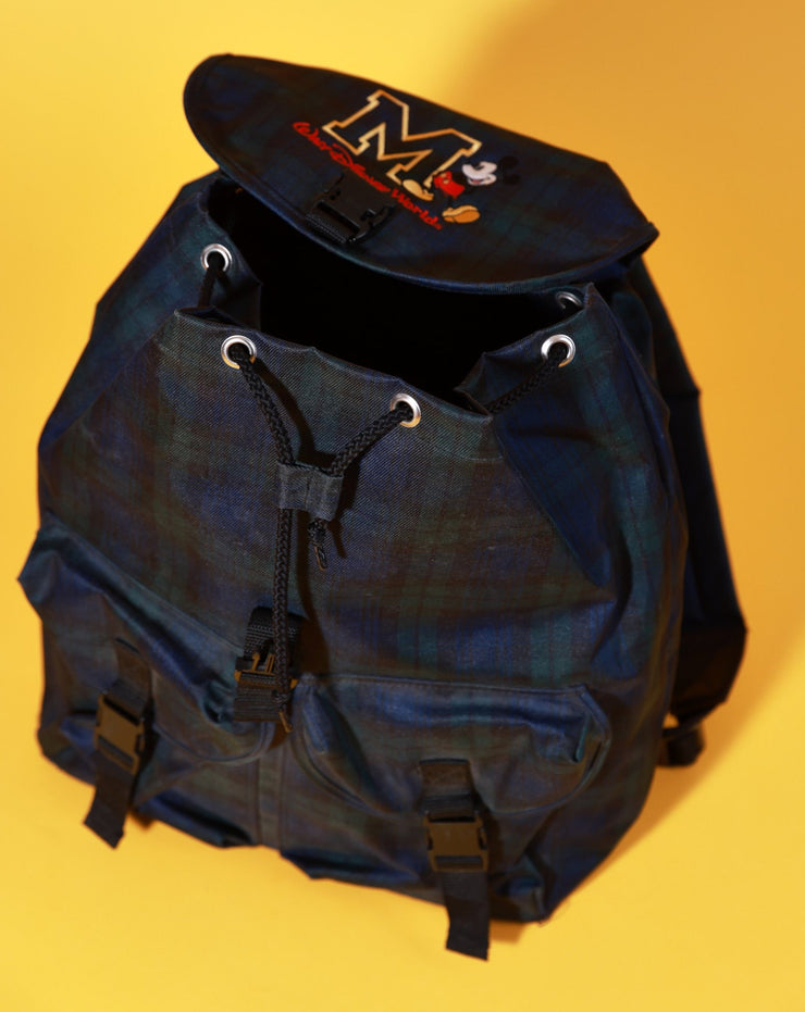 Vintage 90s Mickey Mouse Walt Disney World Plaid Backpack