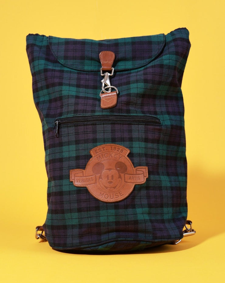 Vintage 90s The Disney Store Mickey Mouse Plaid Backpack