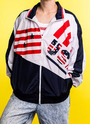 Authentic Vintage 90's Lauren Brooke USA America Windbreaker Jacket for sale by retro candy vintage