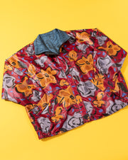 Vintage 90s Fall Leaves Reversible Windbreaker Jacket