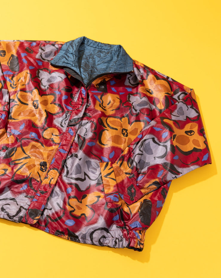 Vintage 90s Fall Leaves Reversible Windbreaker Jacket
