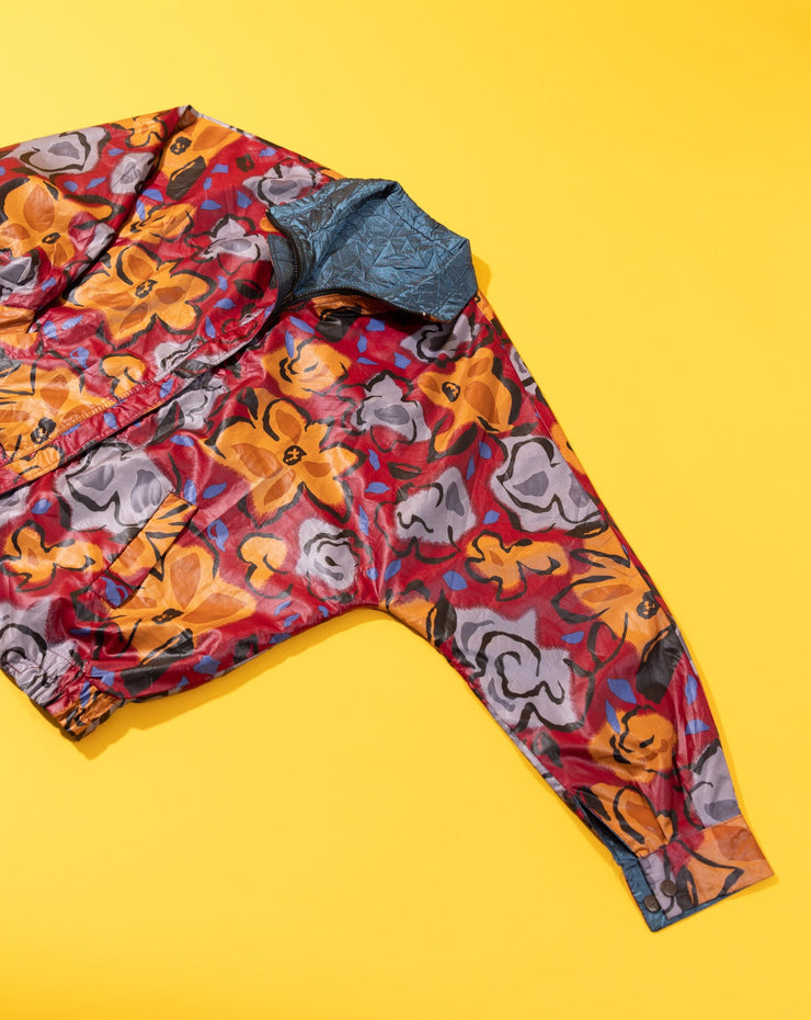 Vintage 90s Fall Leaves Reversible Windbreaker Jacket