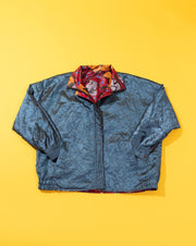 Vintage 90s Fall Leaves Reversible Windbreaker Jacket